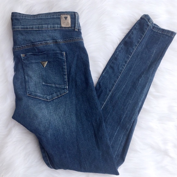 Guess Denim - Guess Zipper Mid Wash Skinny Jeans
